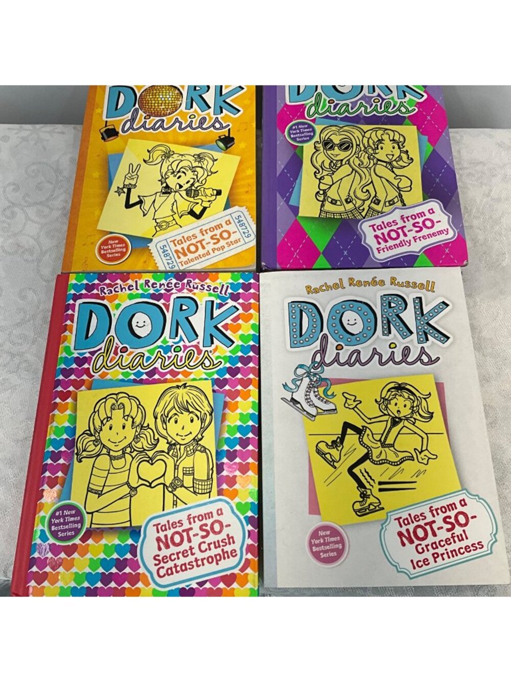 Dork Diaries Book Set Volumes 3 4 11 12 Hardcover By Rachel Renée Russell